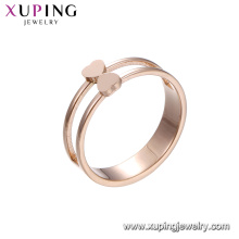 15123 xuping latest fashion style rose gold stainless steel ring jewelry